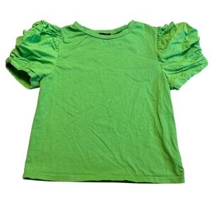 Ontwelfth Women's Cute Puff Short Sleeve Crewneck Tee Shirt Bright Green Size XS